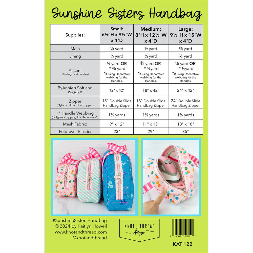 Knot and Thread Sunshine Sisters Handbag Pattern